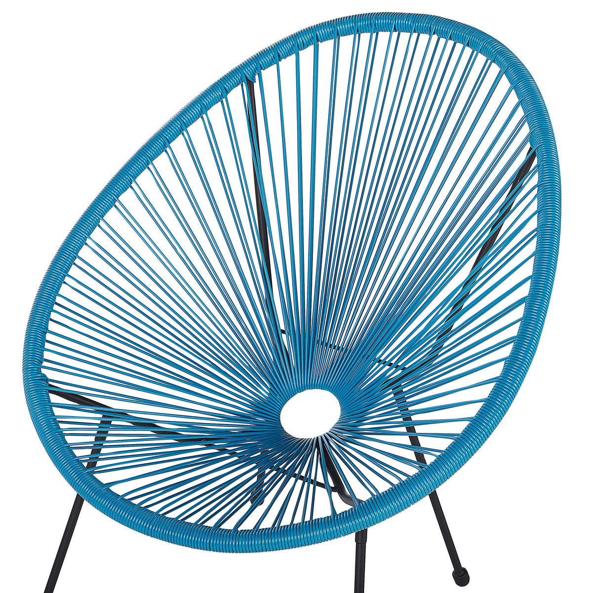 BALKONSET 2-Sitzer Rattan blau Acapulco II - Blau/Schwarz, Kunststoff - Beliani