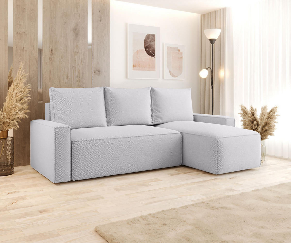 ECKSOFA mit Schlaffunktion SAVIO Curio 80 Rechts - Hellgrau, Textil (232/140cm) - Bedante