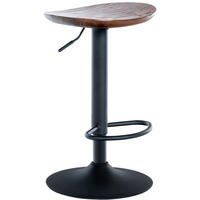 BARHOCKER Shelton walnuss - Schwarz/Braun, Holz/Metall (41/80/38.5cm) - TPFLiving