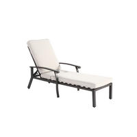 GARTENLIEGE Aluminium mit 5-fach verstellbarer Rückenlehne, Kissen 204/58/100 cm Beige - Beige, Metall (68/100/204cm) - Redom