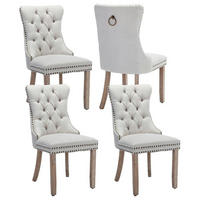 ESSZIMMERSTÜHLE 4er Set Leinenstoff Beige - Creme, Textil (44.5/97.5/54.6cm)