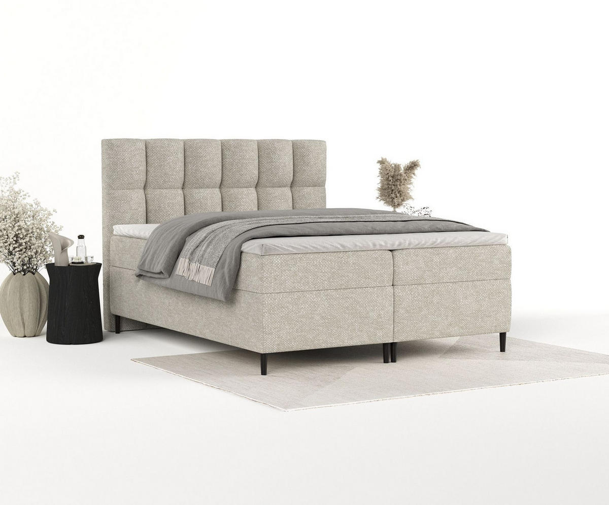 BOXBETT Ombre Beige 200/200 cm - Beige/Schwarz, Holz/Holzwerkstoff (200/200cm) - Maison de Reve