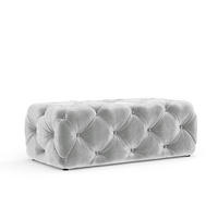 POUF Cosimo Hellgrau Samtstoff - Hellgrau/Schwarz, Holz/Holzwerkstoff (130/39/65cm) - Maison de Reve