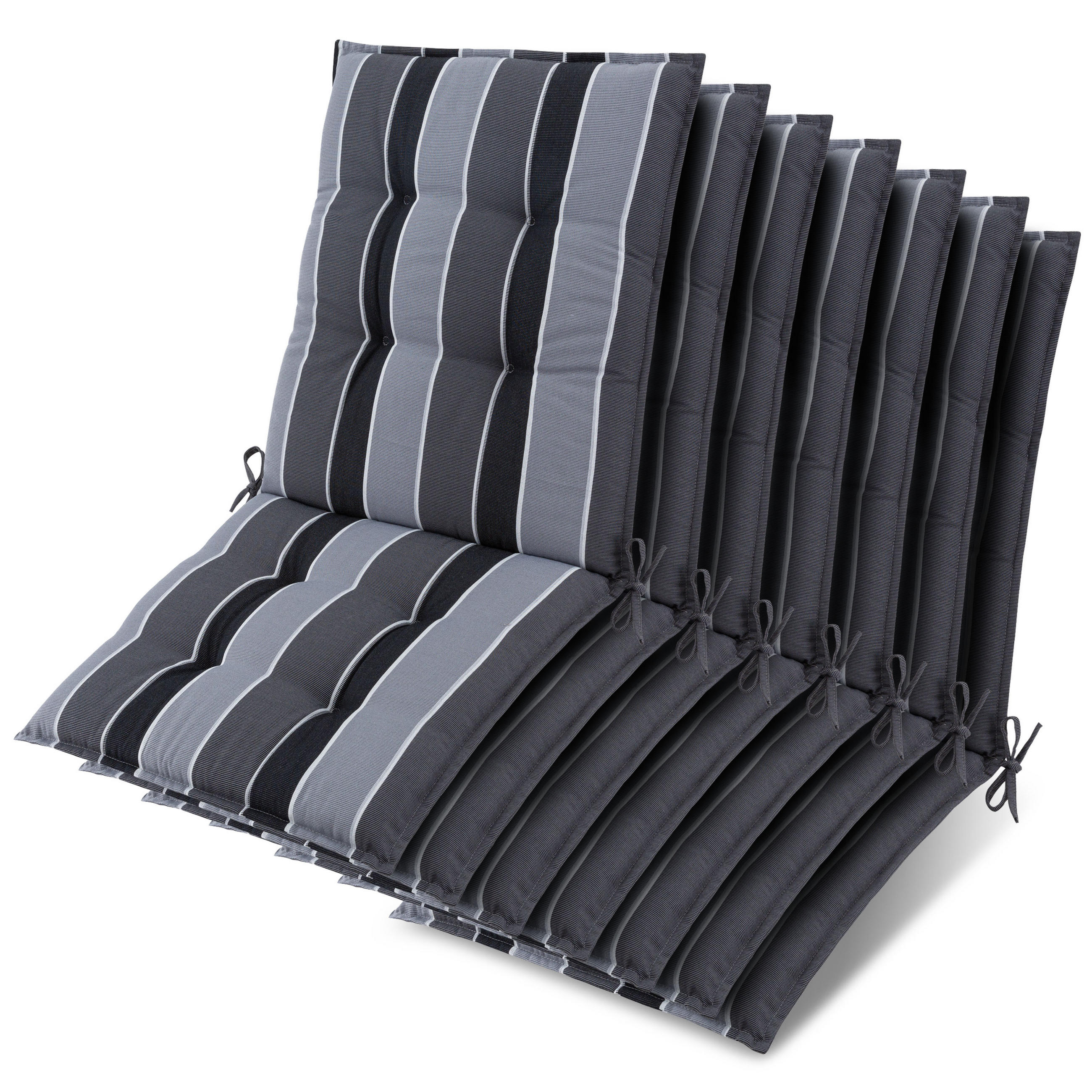 NIEDERLEHNER Sun-NL 105x50x8cm Anthrazit-Gestreift (7tlg) - Dunkelgrau, Textil (50/100cm) - Beautissu 