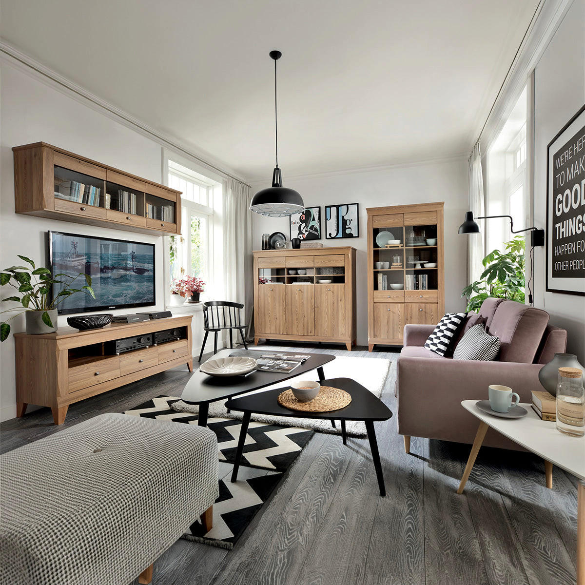 SIDEBOARD Raya Holz - Braun, Holzwerkstoff (110/98/47cm) - Petits-meubles