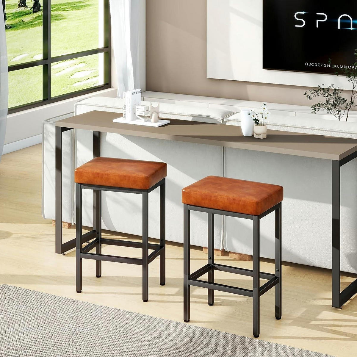 BARHOCKER 2er Set Karamell Braun 66 cm - Braun, Kunststoff (42/66/29cm)
