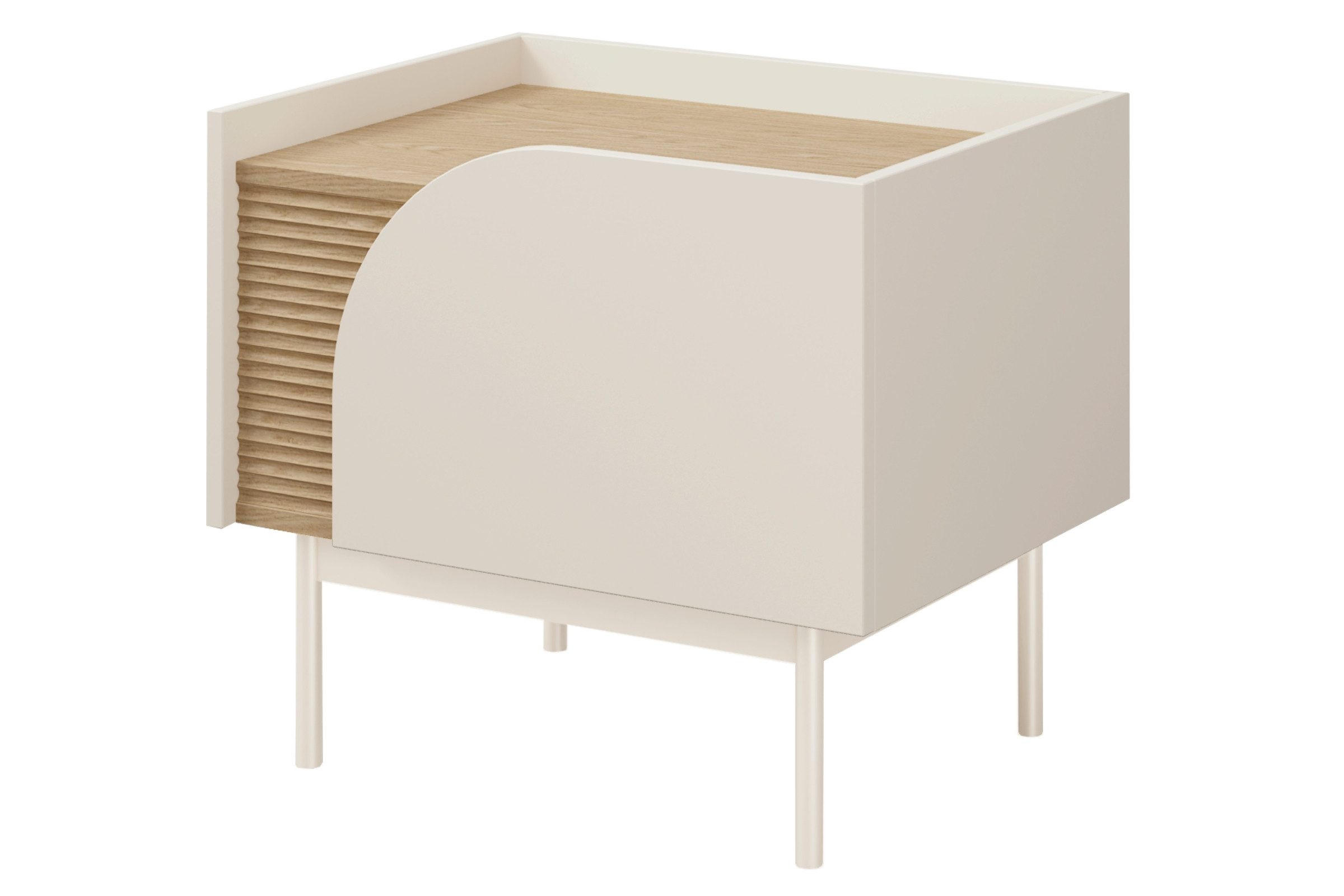 NACHTTISCH CARLO 13 57/49/42 cm in Macadamia / Frühlingseiche rechts - Kaschmir, Holzwerkstoff (57/49/42cm) - Deine Möbel 24