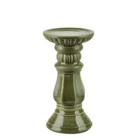KERZENHALTER Yarine grün 10/10/20.5 cm Keramik - Grün, Kunststoff (10/20.5/10cm) - Mondex