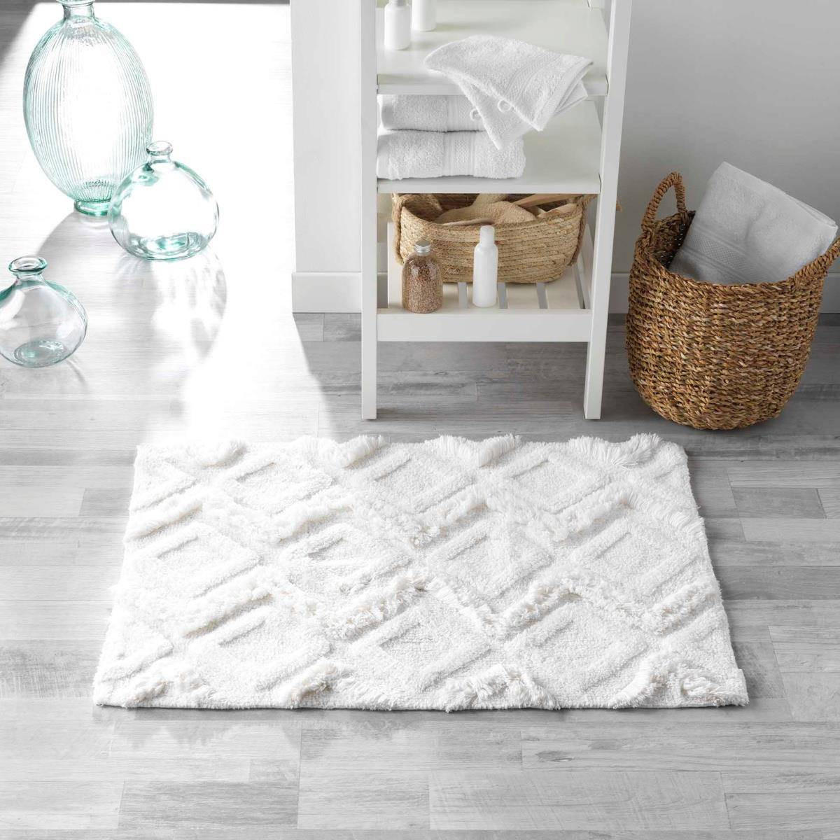 BADEMATTE Ikatis 50/80 cm - Weiß, Naturmaterialien (80/50cm) - Douceur d´intérieur