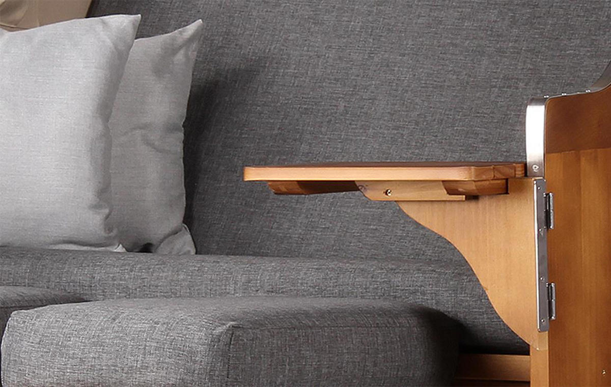 STRANDKORB Komplettset - Schleswig Pinie - PE mokka - Modell 558 - Dunkelgrau/Grau, Holz (120/160/80cm) - bene living