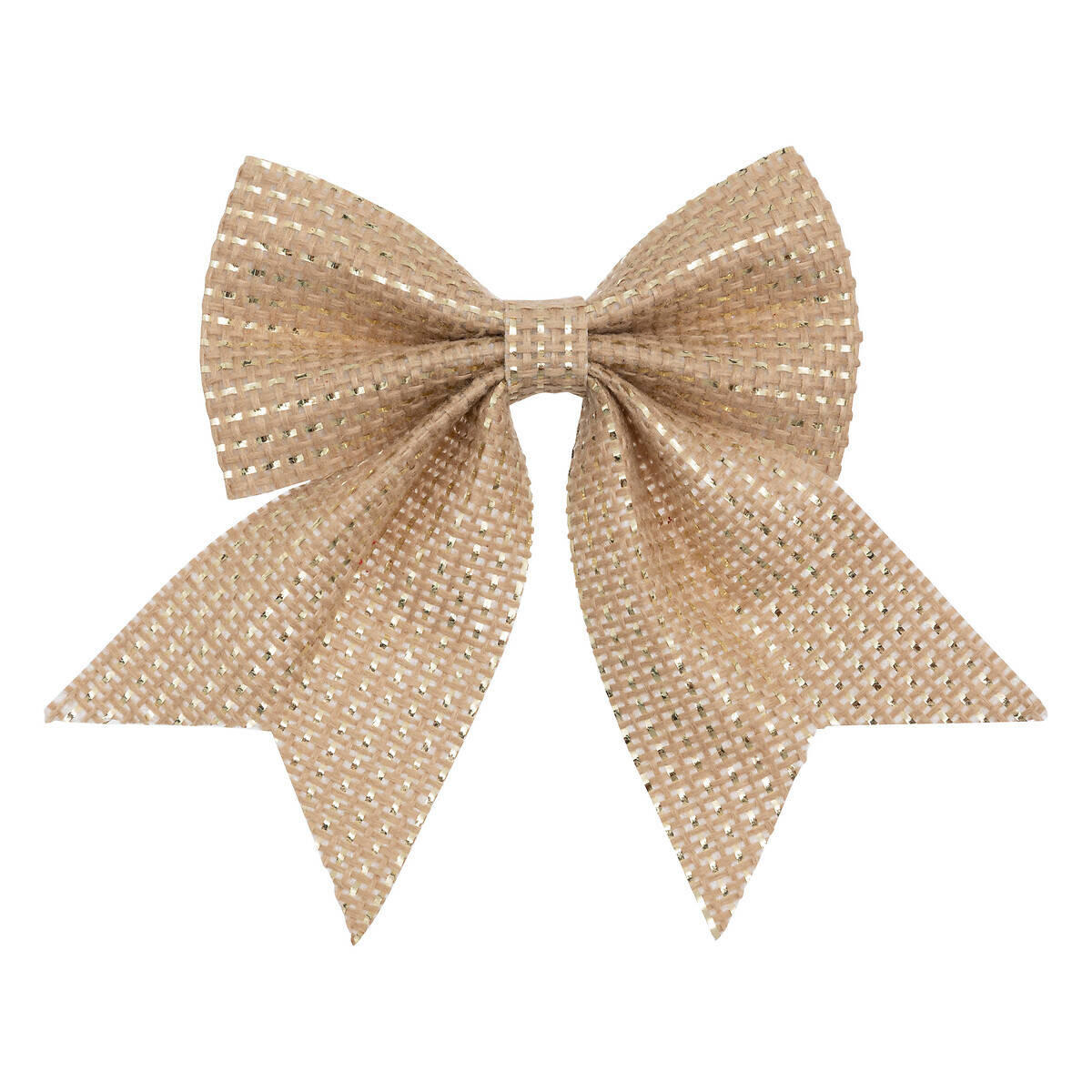 JUTE SCHLEIFE mit goldenen Faden 12/13 cm 3er-Set - Beige, Naturmaterialien (1/13/12cm) - Atmosphera Createur d´interieur