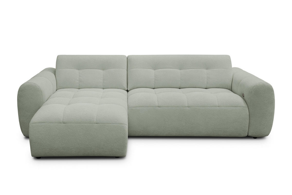 ECKSOFA LUMERO 4-Sitzer LINKS, hellgrün - Schwarz/Hellgrün, Holz/Textil (275/166cm) - Courtois Laville