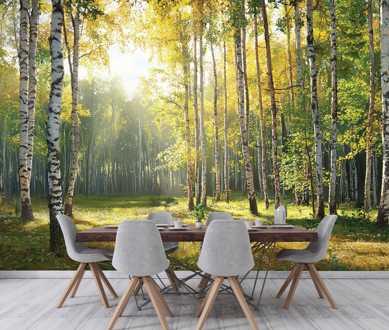 FOTOTAPETE 3D Effekt Wald Wohnzimmer 400x280 - Multicolor, Papier (400/280cm) - Wallarena
