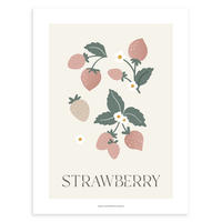 POSTER Erdbeere, 30x40 cm - Beige, Papier (30/1/40cm) - Lilipinso