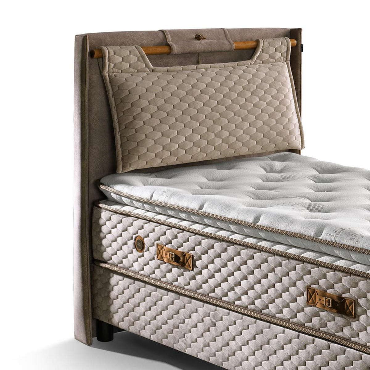 BOXSPRINGBETT Bambi Bett mit Matratze Boxspringbett 140x200 Magnasand Therapy - Braun, Holz/Metall (120/200cm) - Bambi