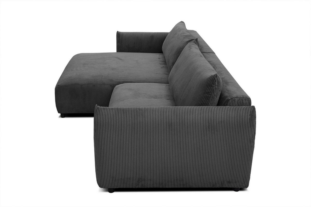 ECKSOFA TAUER 5-Sitzer, dunkelgrau - Dunkelgrau/Schwarz, Holzwerkstoff/Kunststoff (174/292cm) - Courtois Laville