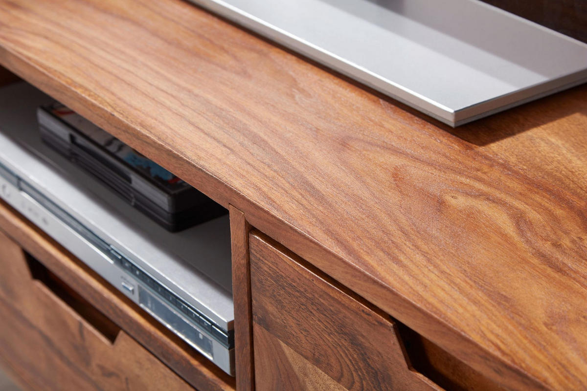 LOWBOARD Massivholz Landhausstil mit Stauraum Handgefertigt - Braun, Holz (135/51/45cm) - KADIMA DESIGN