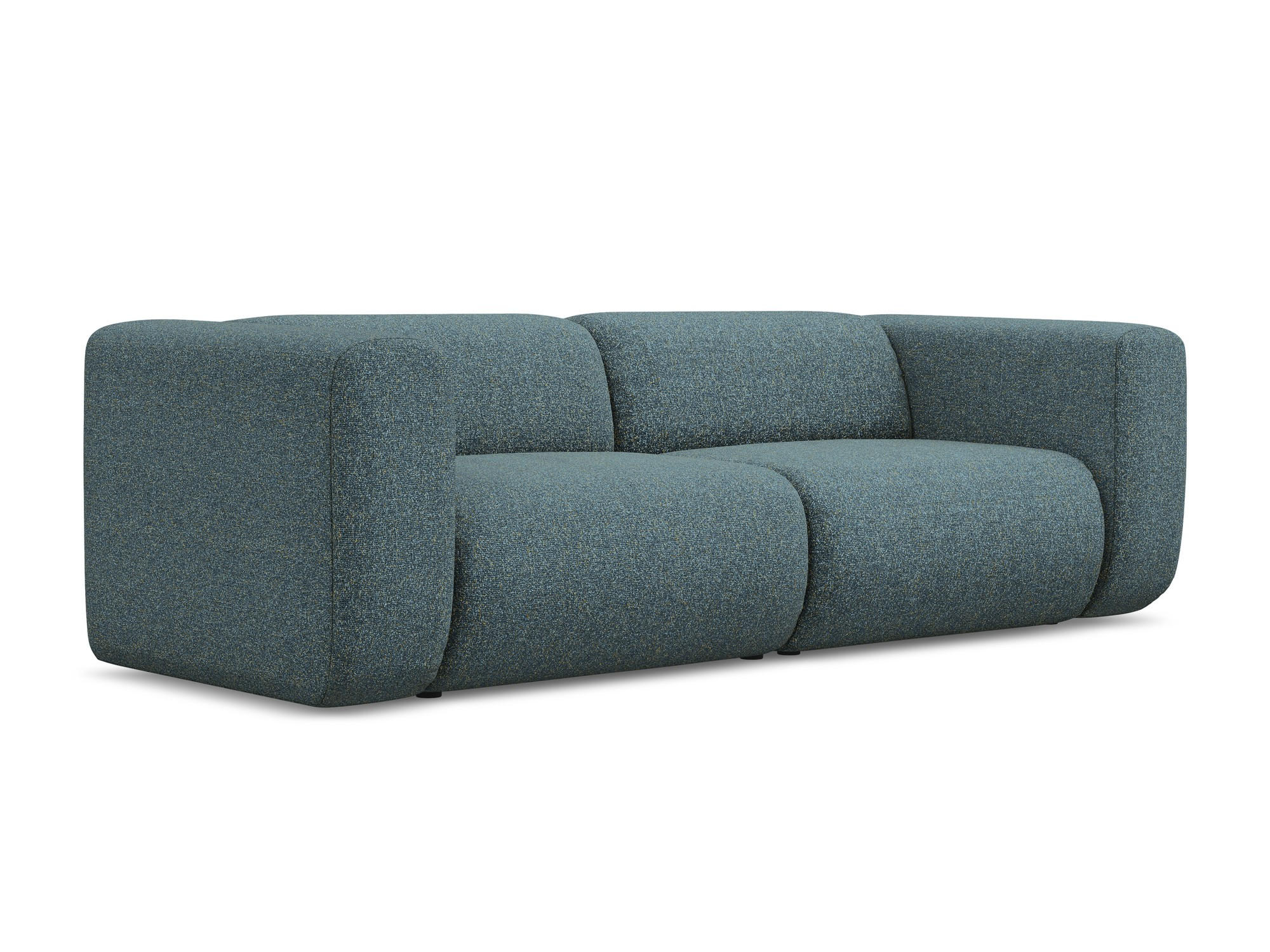 3-SITZER SOFA Strukturstoff Stoff Blau - Blau/Blaugrau, Kunststoff/Textil (228/70/89cm) - Makamii