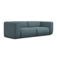 3-SITZER SOFA Strukturstoff Stoff Blau - Blau/Blaugrau, Kunststoff/Textil (228/70/89cm) - Makamii