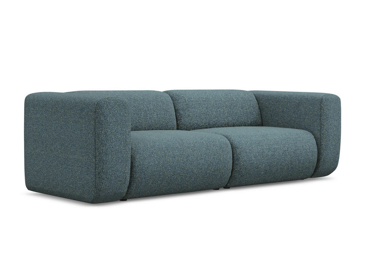 3-SITZER SOFA Strukturstoff Stoff Blau - Blau/Blaugrau, Kunststoff/Textil (228/70/89cm) - Makamii