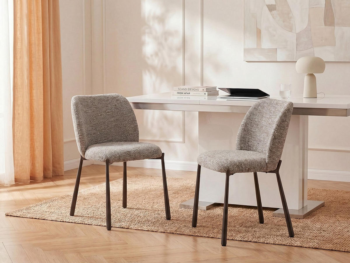 STUHL - 47 cm x 57.5 cm - stoff - beige Jizak - Beige, Textil (47/79/57.5cm) - Vente-Unique