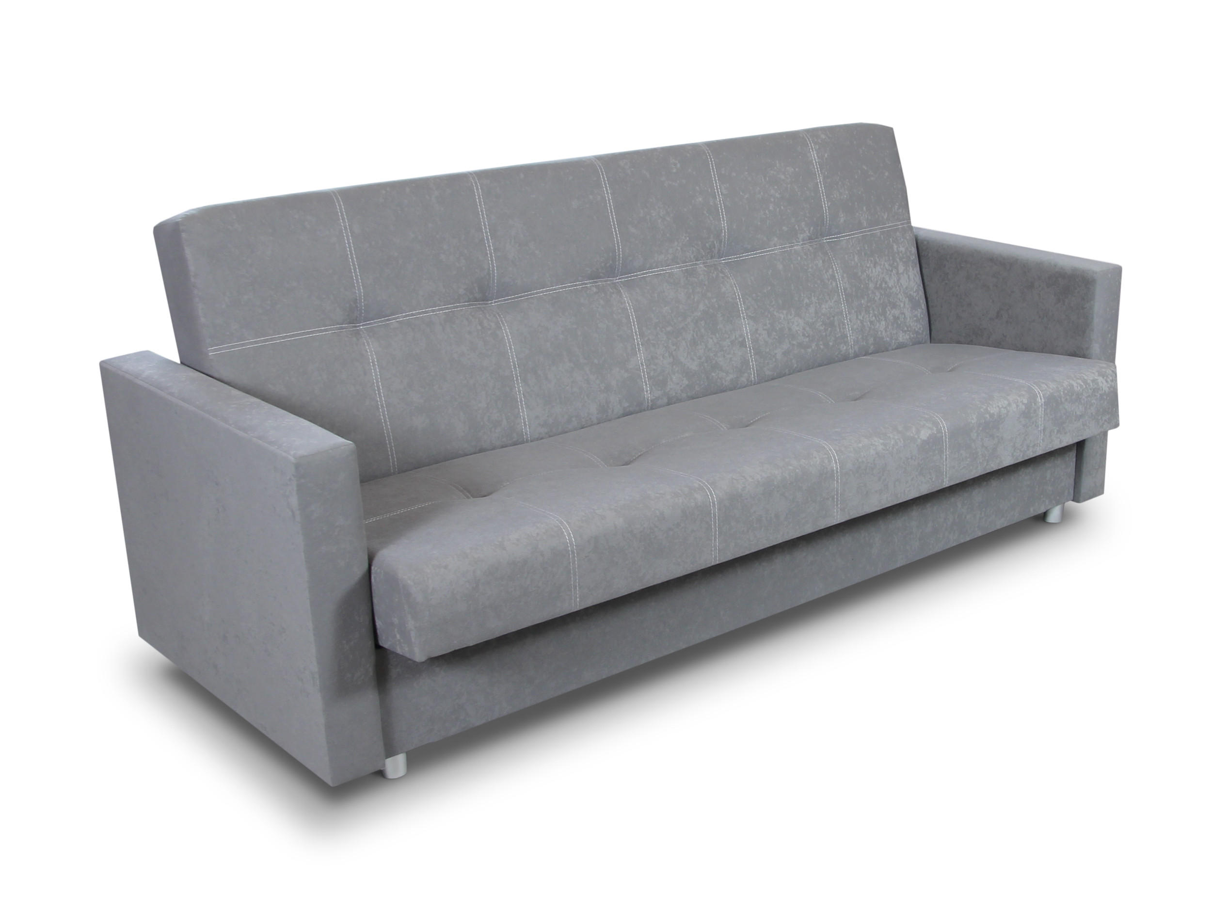 SCHLAFSOFA Dave - Silberfarben/Grau, Holz/Kunststoff (211/90/87cm)