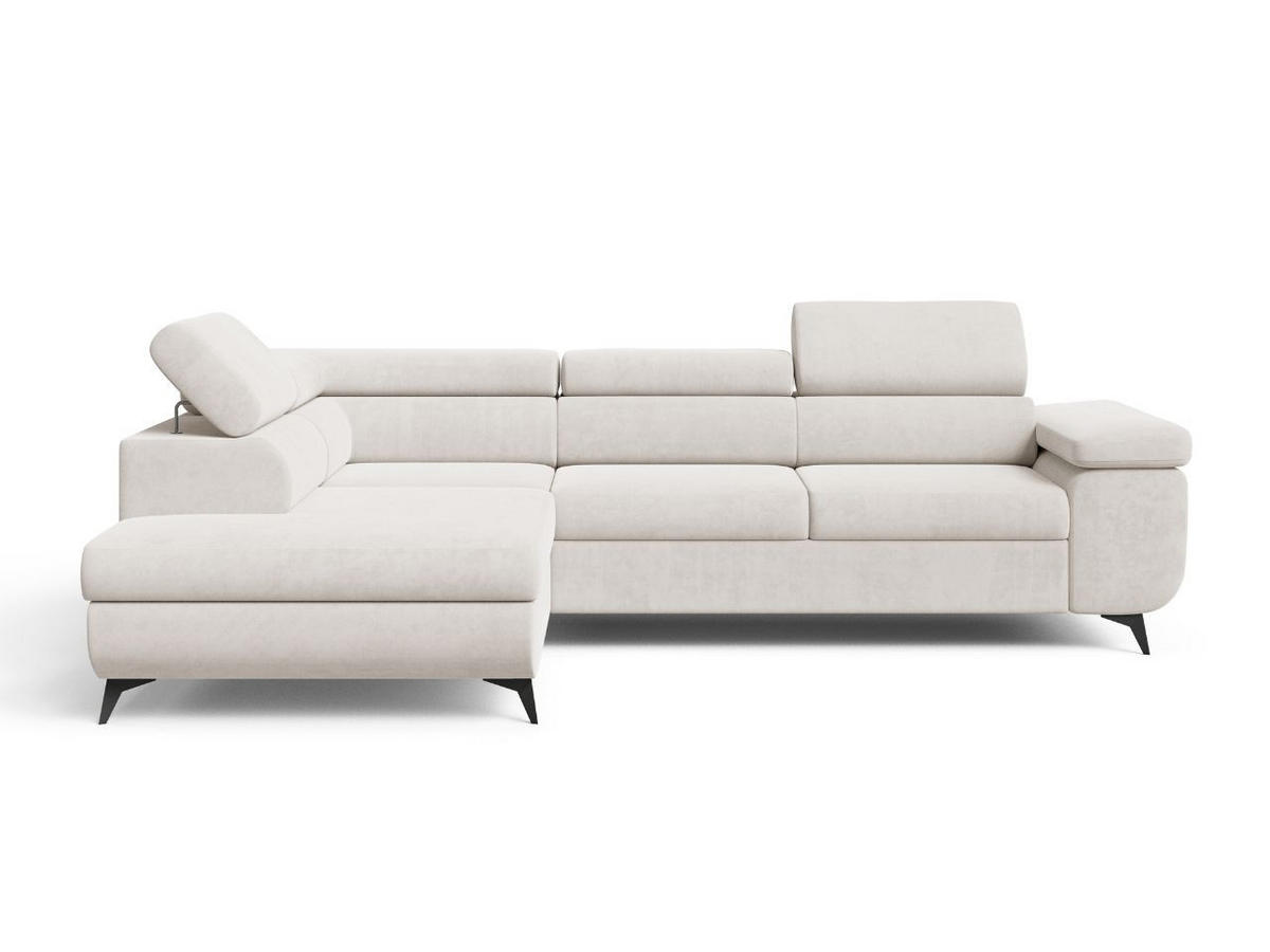 ECKSOFA Argon Ecru Links - Ecru/Beige, Holz/Textil (255/190cm) - Graingold