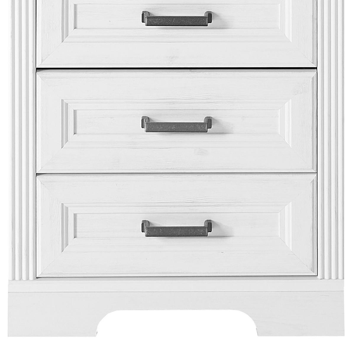 ROLLCONTAINER - Weiß/Pinienfarben, Holzwerkstoff/Metall (54/62/39cm) - home24