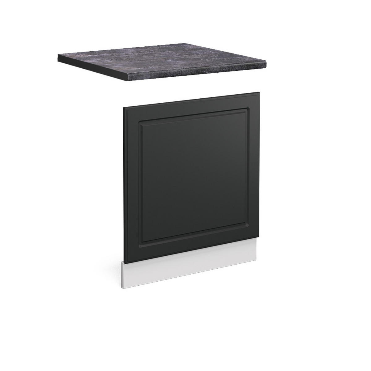 FRONTBLENDE R-Line Anthrazit Landhaus 60 cm, AP Anthrazit - Anthrazit/Weiß, Holzwerkstoff (60/57.2/1.6cm) - Vicco