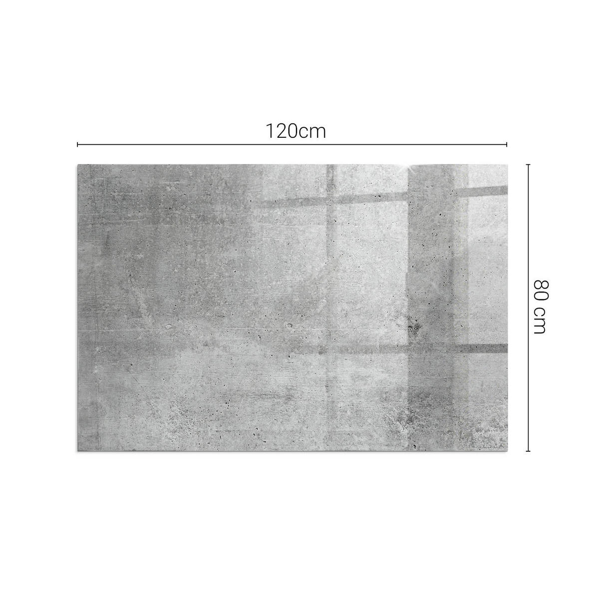 GLASPLATTE für Kamin 120x80 cm Grau - Grau, Glas (120/80/0.4cm) - ArtPrintCave