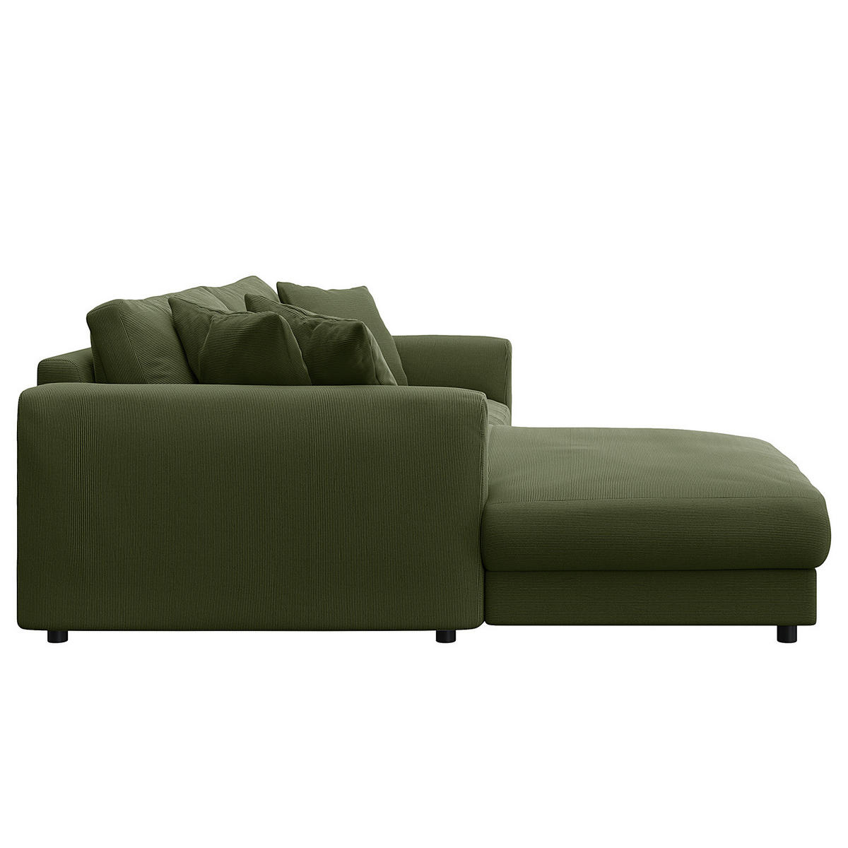 ECKSOFA mit Longchair - Schwarz/Grün, Textil (238/183cm) - home24