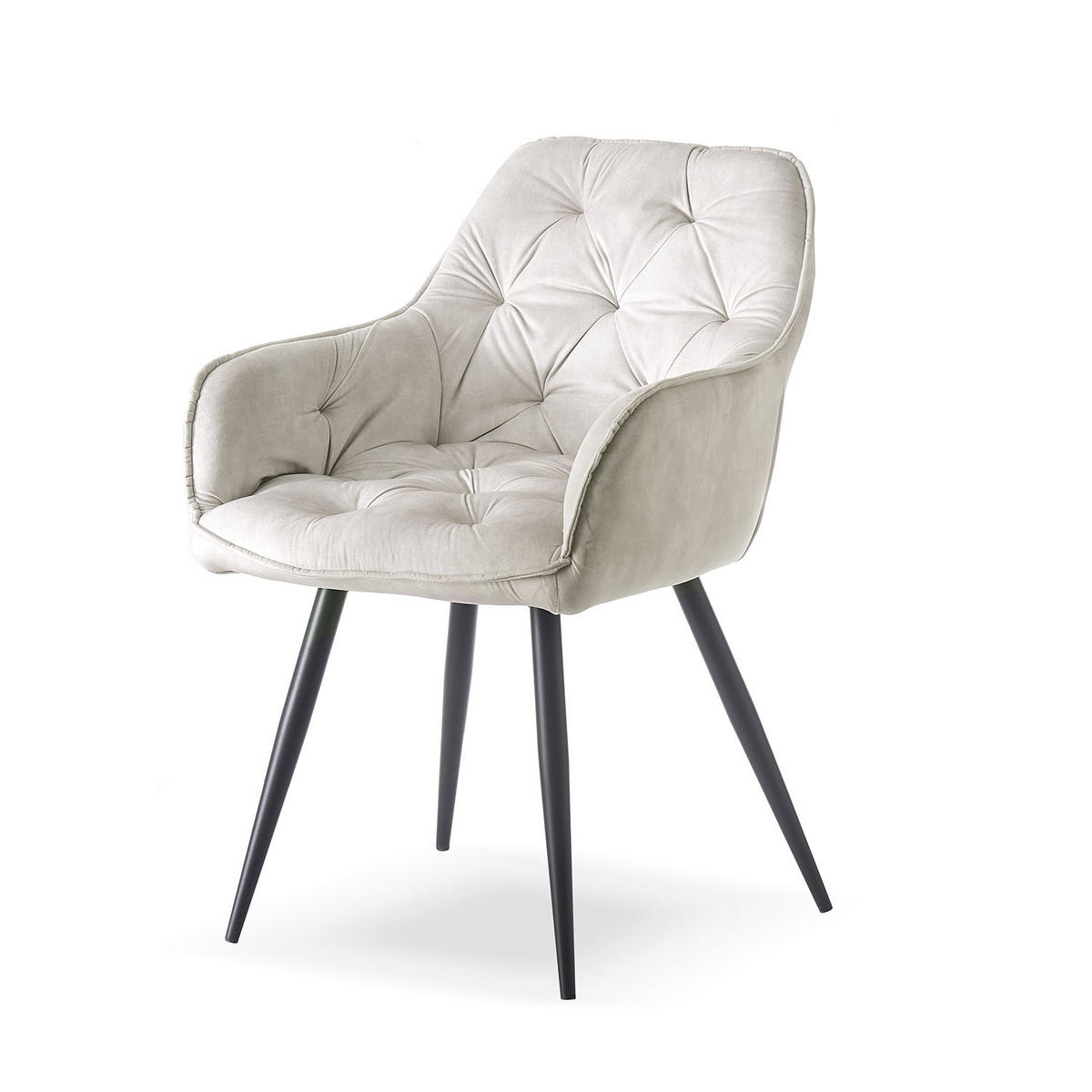 ARMLEHNSTUHL DIETER Grau 2 Stück - Grau, Textil/Metall (61/83/56cm) - B&D Home