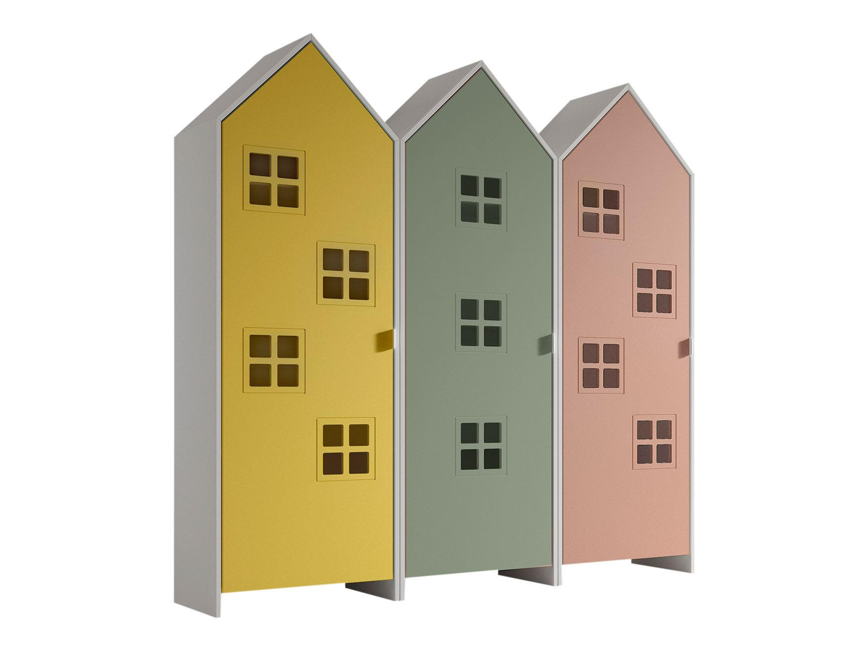 REGALSCHRANK Set Kania 173x37x171 MDF+Holzwerkstoff Weiß /Bunt - Pink/Gelb, Holzwerkstoff (173/171/37cm) - 58aufmkessel