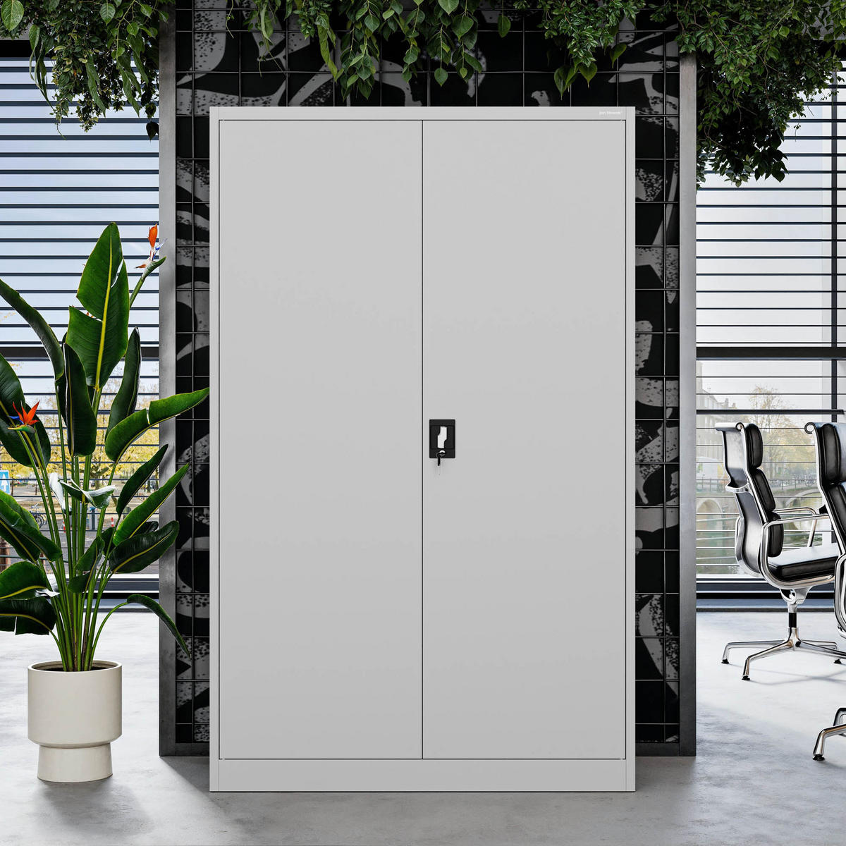 METALL-BÜROSCHRANK JAN II D600 - Grau, Metall (115/185/60cm) - Jan Nowak