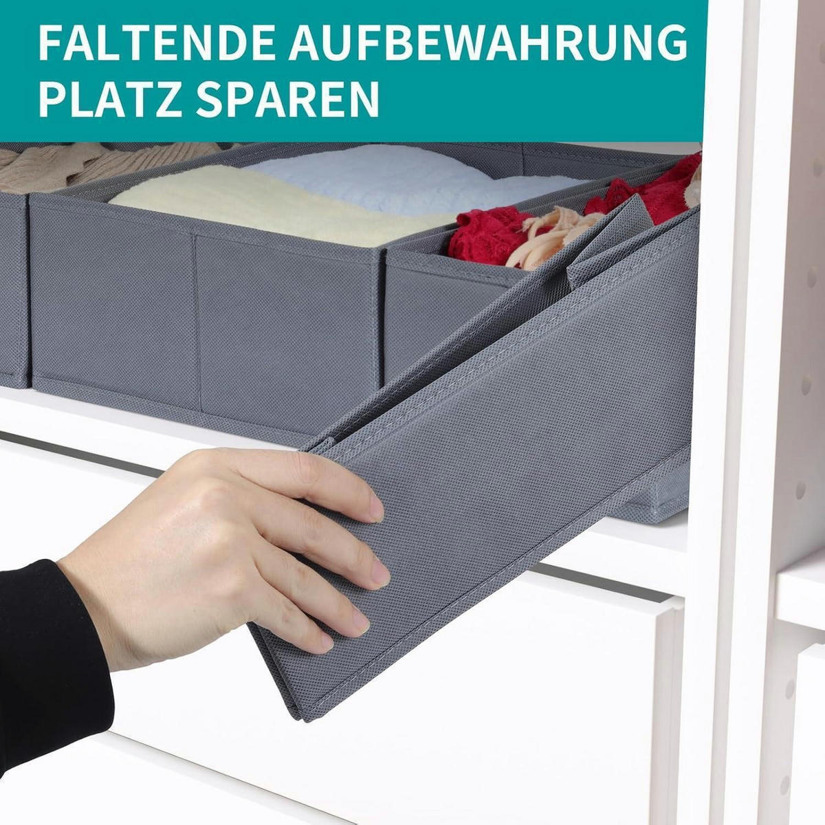 SCHUBLADEN Organizer 2er Set Grau 50x35 cm - Grau, Textil (24/11/30cm)