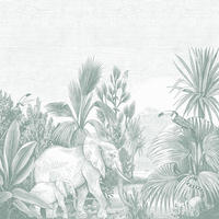 FOTOTAPETE Dschungelmuster 300 x 279 cm - Grün, Papier (300/279cm) - ESTAhome