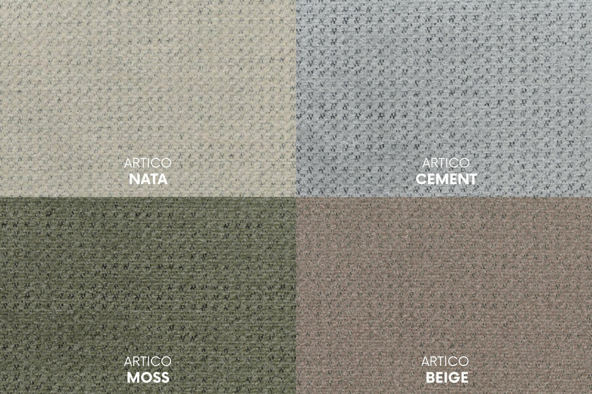 ECKSOFA Cursal Atelier, Stoff Artico, Cement, Links - Grau, Holz (284/166cm) - Kaiser Möbel