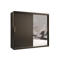 SCHWEBETÜRENSCHRANK 200/200/62 2-türig - Goldfarben/Schwarz, Holz/Kunststoff (200/200/62cm) - Abiks Möbel