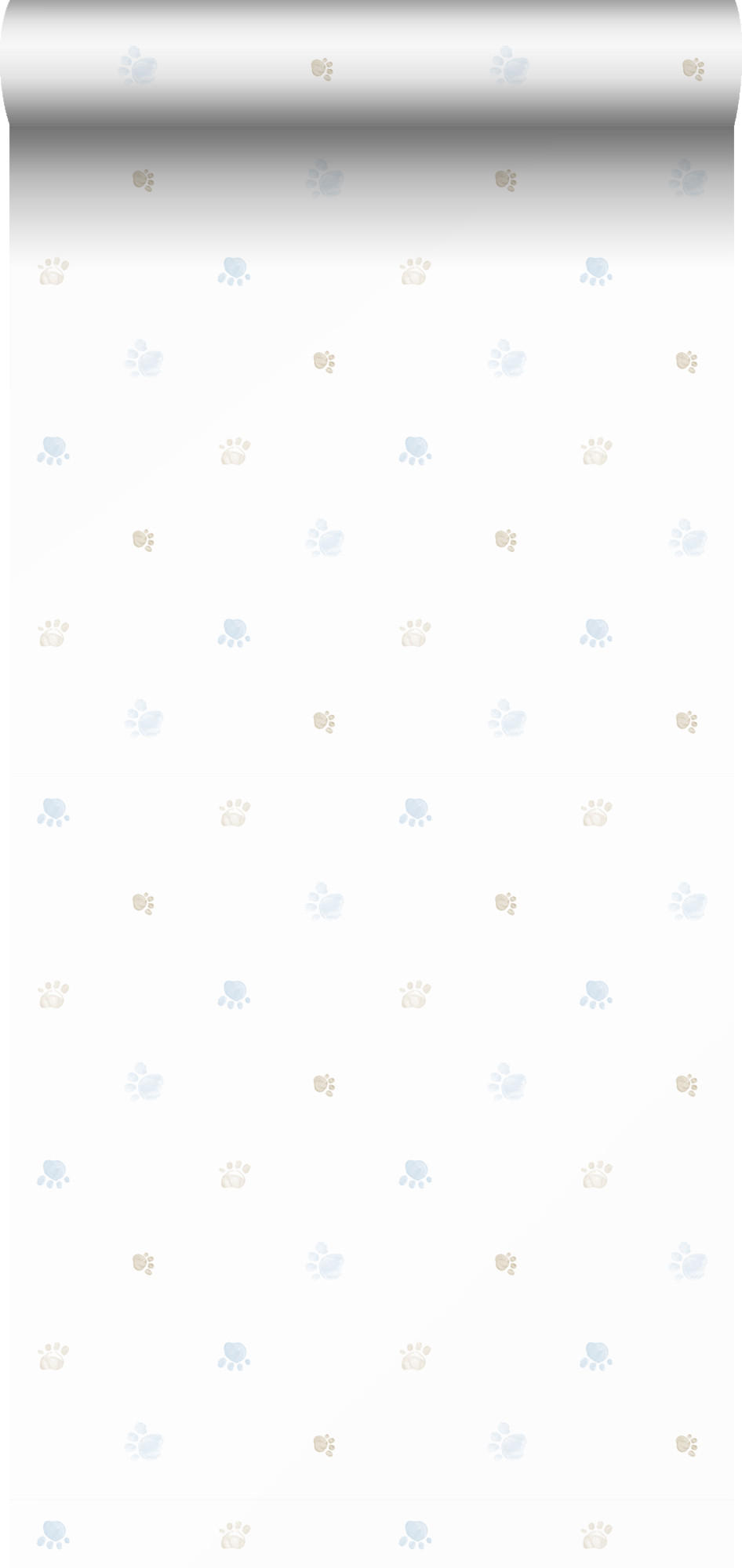 TAPETE Pfotenabdrücken 53 cm x 10 m - Blau, Papier (53/0.1cm) - Sanders & Sanders
