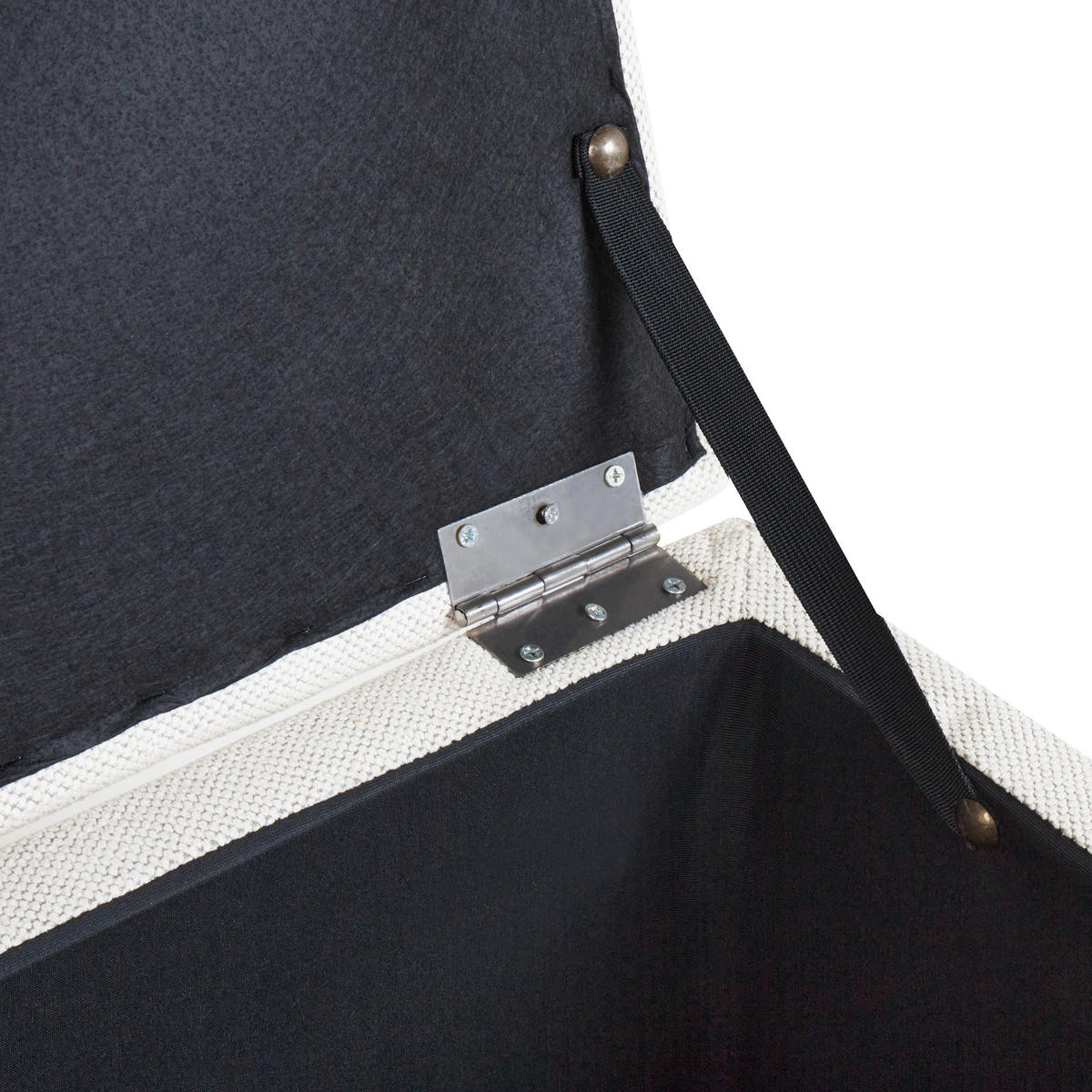 OTTOMANE mit Stauraum Stoff Cremeweiß Orem - Creme, Textil (100/42/40cm) - Beliani