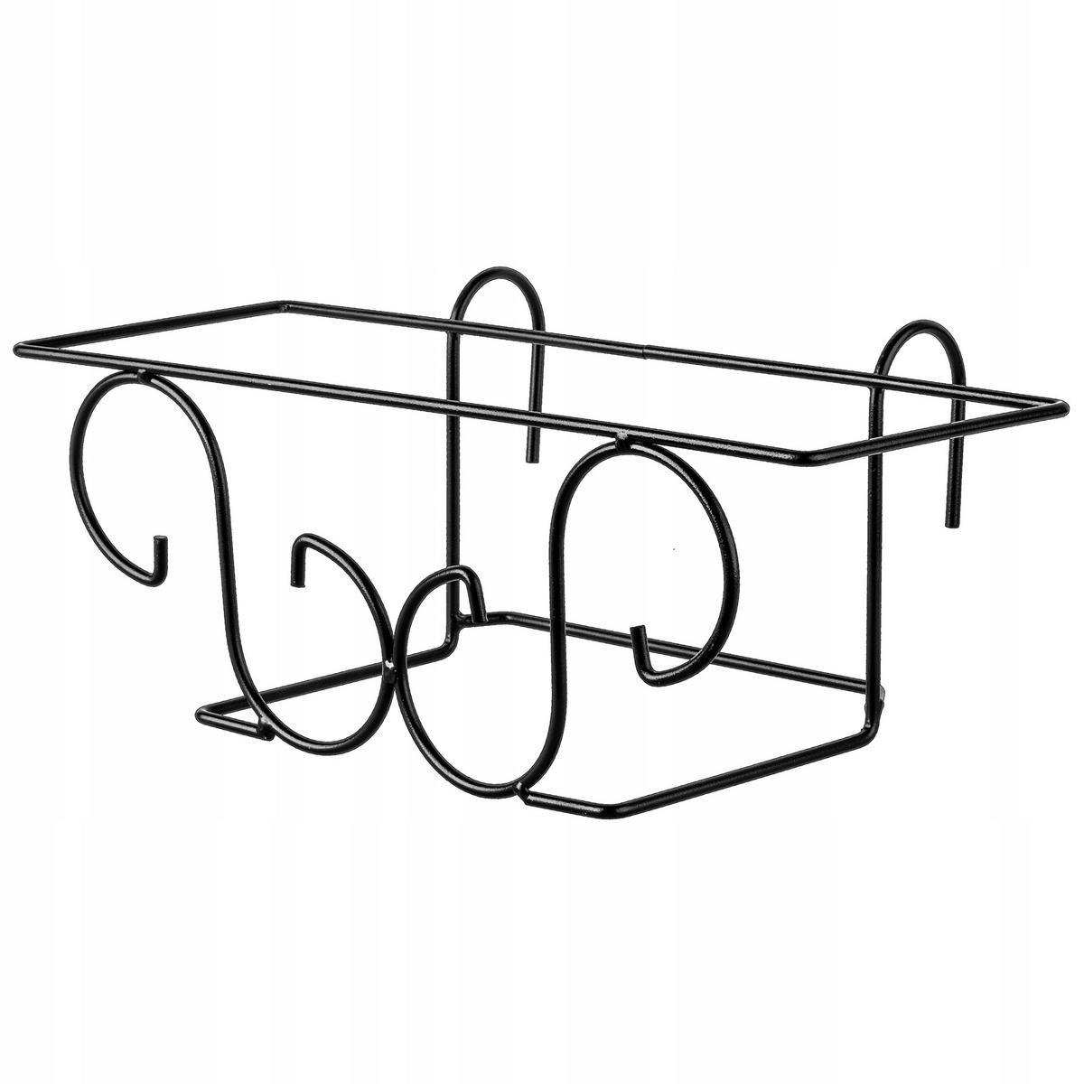 BALKONKASTENAUFHÄNGER 38 x 14 cm - Schwarz, Metall (14/38cm) - KADAX