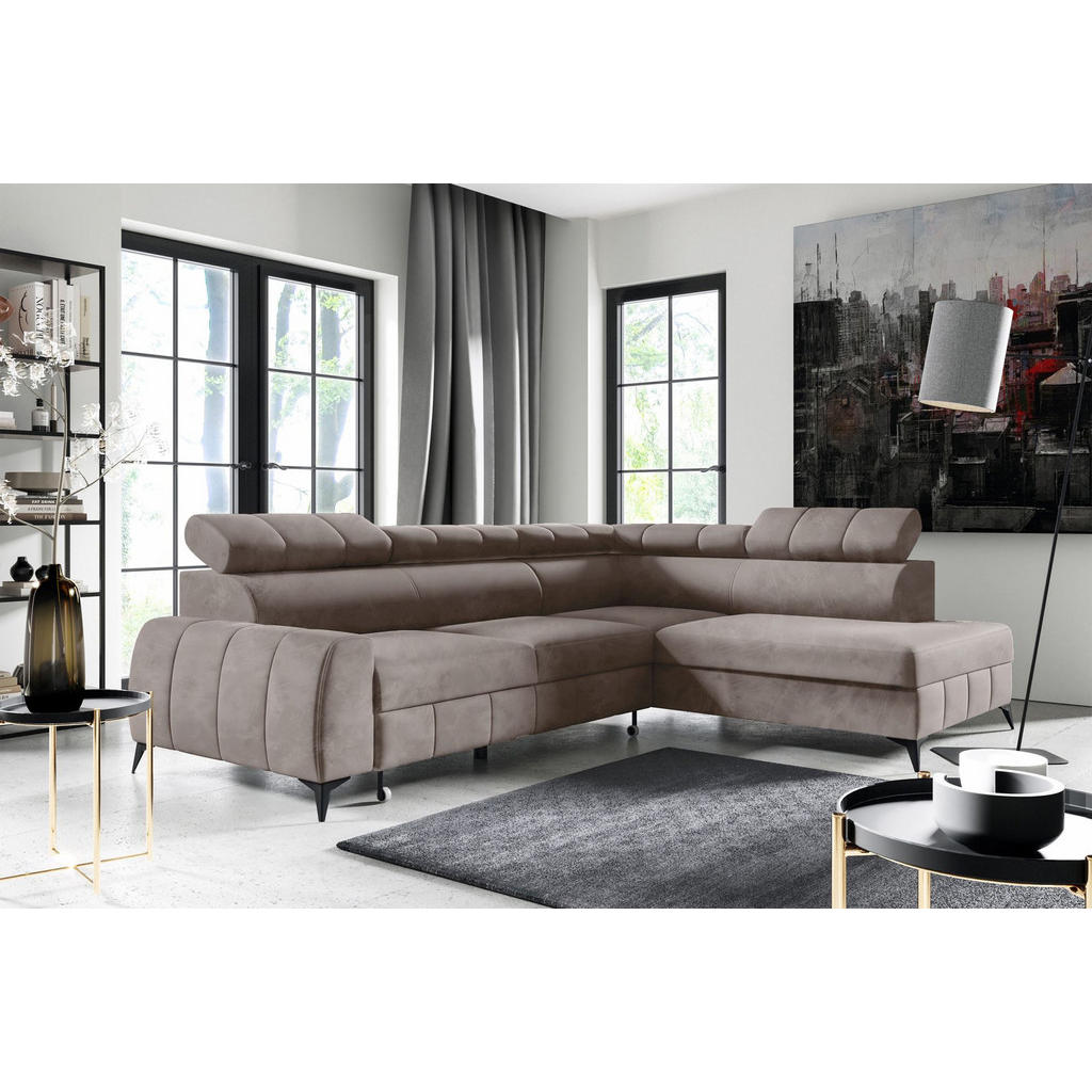 Thumbnail - Selsey Ecksofa, Hellbraun, Textil, 4-Sitzer, Ottomane rechts,L-Form, 274x203 cm, Wohnzimmer, Sofas & Couches, Wohnlandsc...
