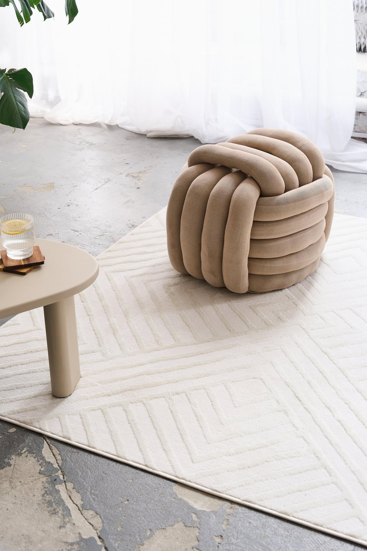 TEPPICH HYGGE Cremeweiß Quadrat 200/200 cm - Creme, Textil (200/200cm) - Tapiso