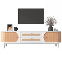 TV-SCHRANK in Weiß und Holzoptik mit Rattan-Schubladen 170/39.5/46 cm - Weiß, Holzwerkstoff (170/46/39.5cm) - Redom