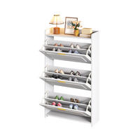 SCHUHSCHRANK aus MDF & Spanplatte 70x24x120cm in Weiß mit Klapptüren - Weiß, Holzwerkstoff (70/120/24cm) - Modfu