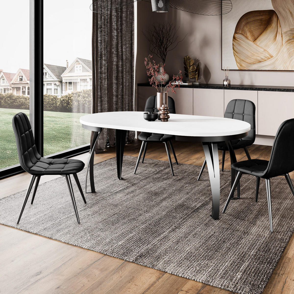 STUHL VELVO K417 - Schwarz, Holzwerkstoff/Metall (45/87/56cm) - Meblini