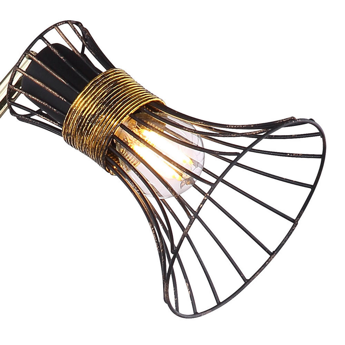 LED TISCHLEUCHTE PURRA Schwarz Gold - Schwarz, Metall (49/18/52cm)