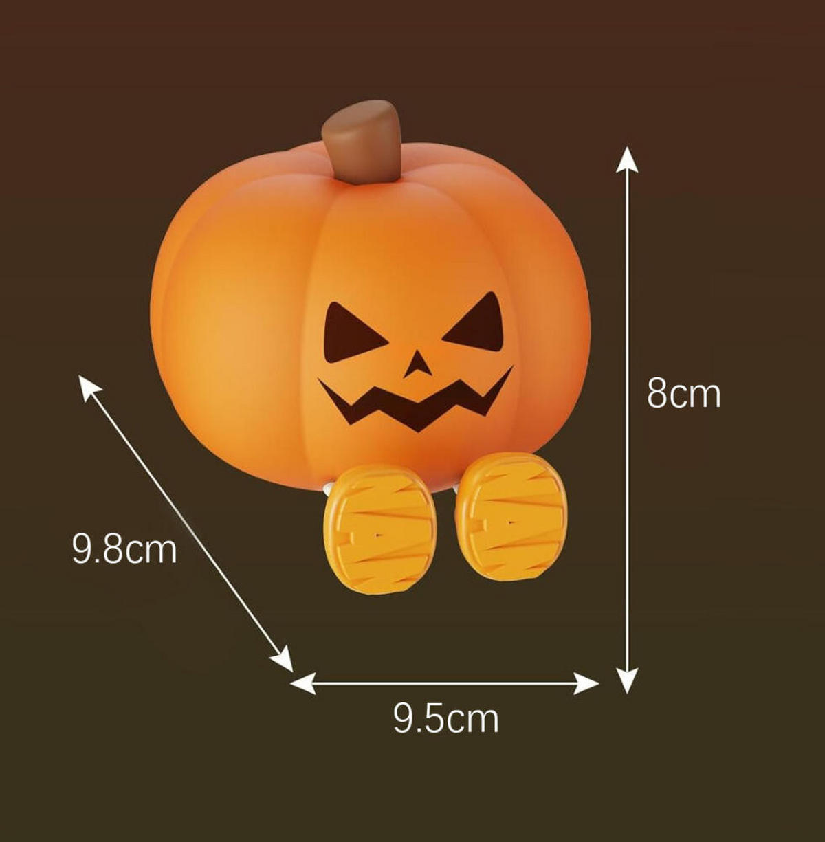 NIGHT LIGHT Kürbis Halloween Silikon Touch 3 Helligkeitsstufen wiederaufladbar für Kinder - Orange, Kunststoff (9.8/8/9.5cm)