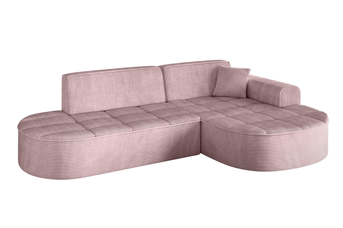 ECKSOFA Ottomane Rechts TARO-L1 - 243x171x79,5 cm Rosa - Rosa, Holzwerkstoff/Textil (243/171cm) - ALTDECOR