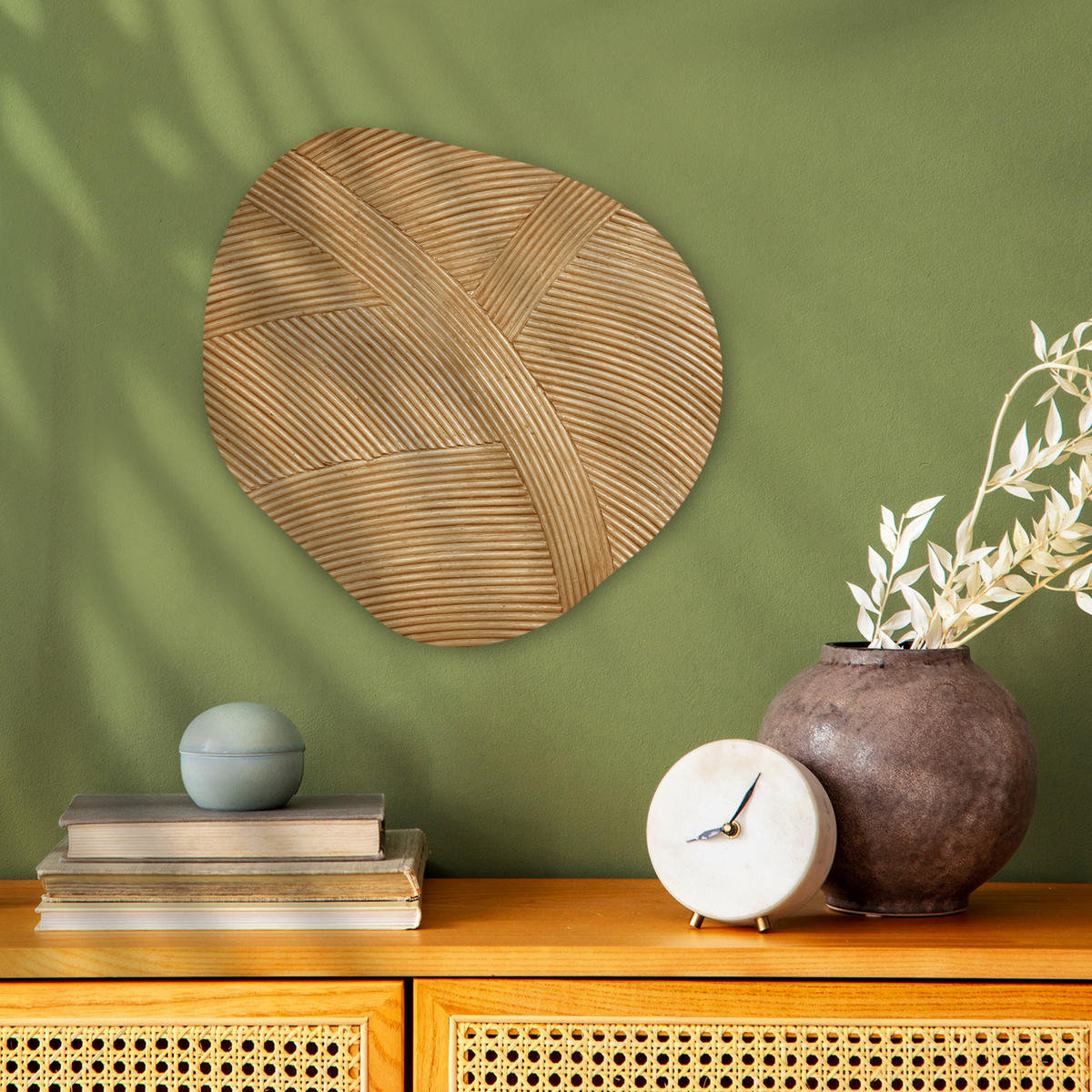 WANDBILD Struktur - Natur - Kunst - Rattan 40x40 cm - Naturfarben, Kunststoff (40/40cm) - MuchoWow